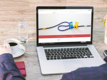 Person using a laptop