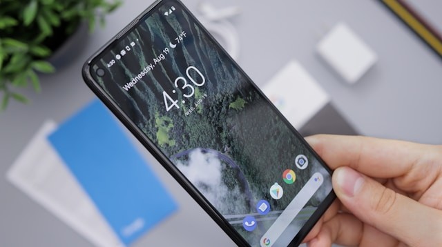 Person holding a smartphone